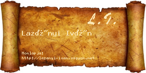 Lazányi Iván névjegykártya