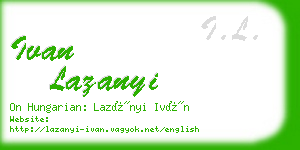 ivan lazanyi business card